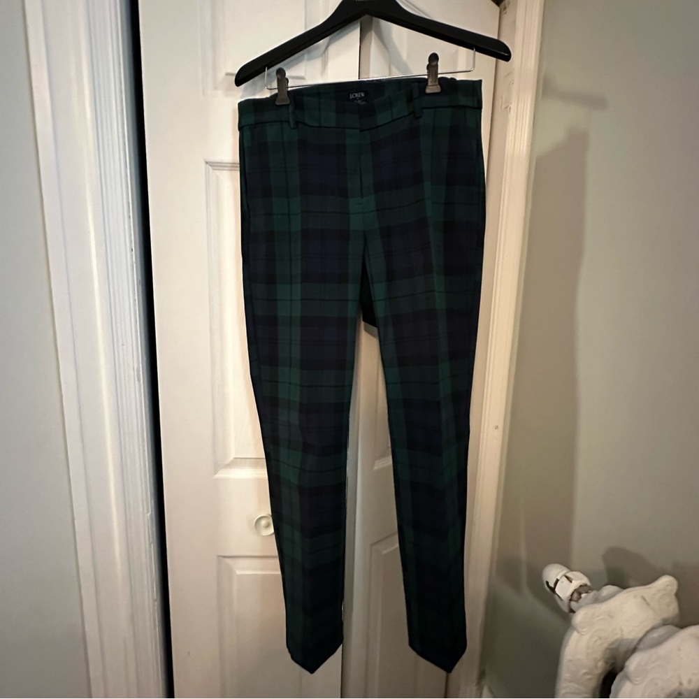 J Crew Factory Ruby full length Plaid Green and Blue Pants